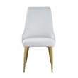 Milan Krystal White Faux Leather Stitched Channel Back Side Chair - Set of 2