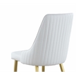 Milan Krystal White Faux Leather Stitched Channel Back Side Chair - Set of 2