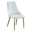 Milan Krystal White Faux Leather Stitched Channel Back Side Chair - Set of 2