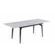 Milan Tate Gray Sintered Stone Ceramic Dining Set with Gray Faux Leather Chairs
