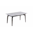 Milan Tate Gray Sintered Stone Ceramic Dining Set with Gray Faux Leather Chairs