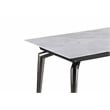Milan Tate Gray Sintered Stone Ceramic Dining Set with Gray Faux Leather Chairs