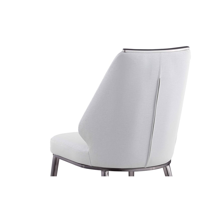 Milan Tate Gray Sintered Stone Ceramic Dining Set with Gray Faux Leather Chairs