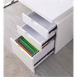 Milan Rotatable White Home Office Desk with Wooden Top & 3-Drawer Cabinet