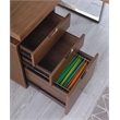Milan Reversible Walnut Wooden Home Office Desk with 3-Drawer Cabinet