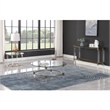 Milan Giselle Rectangular Clear Glass Sofa Table with Acrylic Legs & Gold Frame