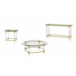 Milan Giselle Rectangular Clear Glass Sofa Table with Acrylic Legs & Gold Frame