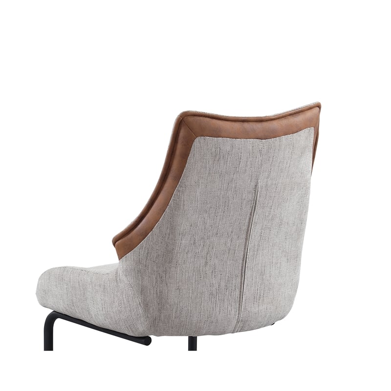 Milan Melona Taupe Contemporary Cantilever Side Chair with Steel Base - Set of 2
