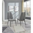 Milan Tessa Gray Faux Leather Side Chair with Graphite Accents - Set of 2