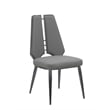 Milan Tessa Gray Faux Leather Side Chair with Graphite Accents - Set of 2
