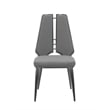Milan Tessa Gray Faux Leather Side Chair with Graphite Accents - Set of 2
