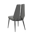 Milan Tessa Gray Faux Leather Side Chair with Graphite Accents - Set of 2