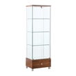 Milan Kamila Brown Contemporary Glass Curio with Drawers & LED Lights