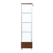 Milan Kamila Brown Contemporary Glass Curio with Drawers & LED Lights