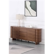 Milan Ethan Walnut Brown Modern All-wood Buffet with 2 Shelves & 3 Drawers