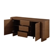 Milan Ethan Walnut Brown Modern All-wood Buffet with 2 Shelves & 3 Drawers
