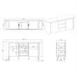 Milan Ethan Walnut Brown Modern All-wood Buffet with 2 Shelves & 3 Drawers