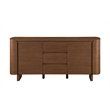 Milan Ethan Walnut Brown Modern All-wood Buffet with 2 Shelves & 3 Drawers