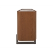 Milan Runa Walnut Brown Modern 2-Door Wood Buffet with Ceramic Top & Steel Legs