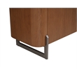 Milan Runa Walnut Brown Modern 2-Door Wood Buffet with Ceramic Top & Steel Legs