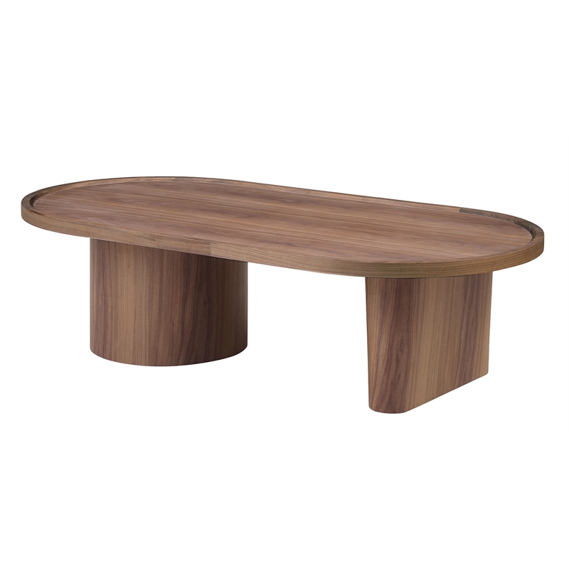 Milan Modern All-Wood Oval Top Cocktail Table