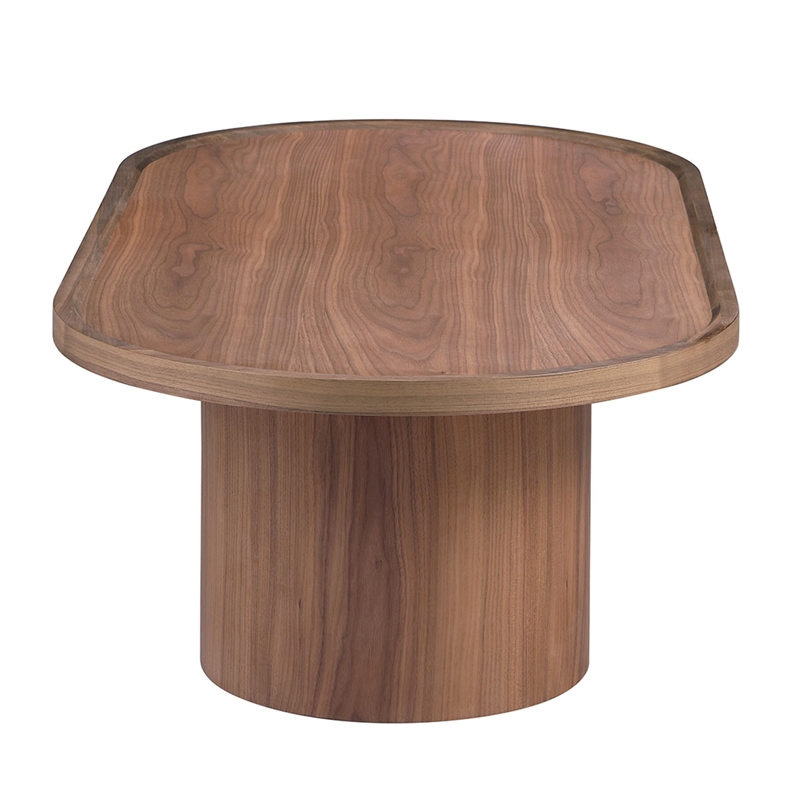 Milan Modern All-Wood Oval Top Cocktail Table
