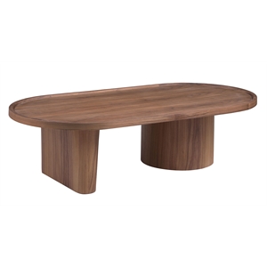 milan modern all-wood oval top cocktail table
