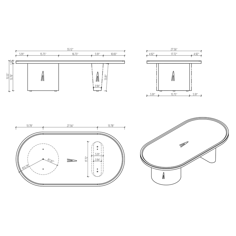 Milan Modern All-Wood Sofa Table