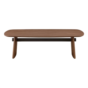Milan Ethan Brown & Black Wood & Steel Rectangular Cocktail Table