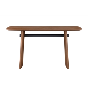 Milan Ethan Brown/Black Modern All-Wood Sofa Table
