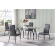 Milan Kassandra Gray Faux Leather Diamond Stitched Back Side Chair - Set of 2