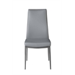 Milan Kassandra Gray Faux Leather Diamond Stitched Back Side Chair - Set of 2