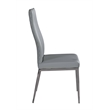 Milan Kassandra Gray Faux Leather Diamond Stitched Back Side Chair - Set of 2
