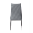 Milan Kassandra Gray Faux Leather Diamond Stitched Back Side Chair - Set of 2