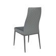 Milan Kassandra Gray Faux Leather Diamond Stitched Back Side Chair - Set of 2