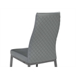 Milan Kassandra Gray Faux Leather Diamond Stitched Back Side Chair - Set of 2