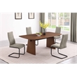 Milan Ethan Modern Wood Dining Table with Walnut Top & Matte Black Steel Accent
