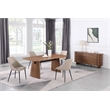 Milan Ethan Modern Wood Dining Table with Walnut Top & Matte Black Steel Accent