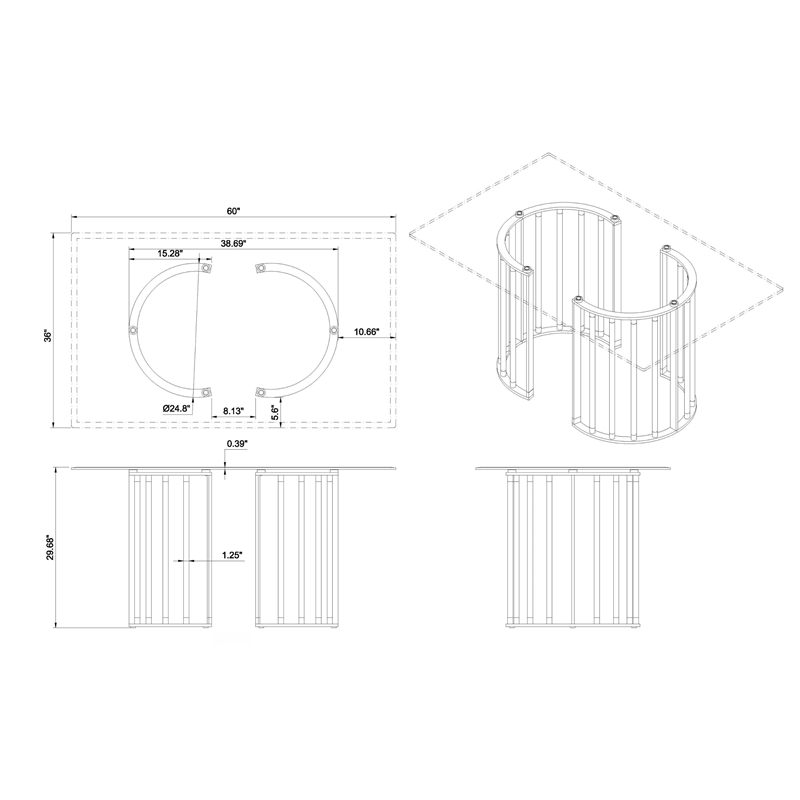 Milan Tania Contemporary Dining Set w/ 42