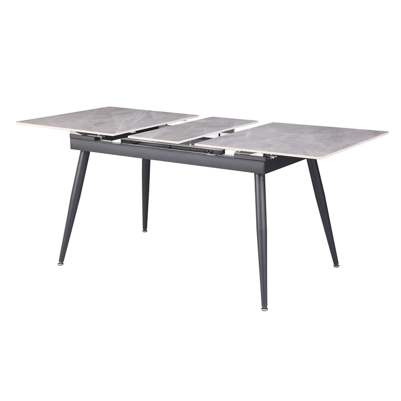 Milan Jester Contemporary Gray Dining Set w/ Extendable Table & Two-Tone Chairs