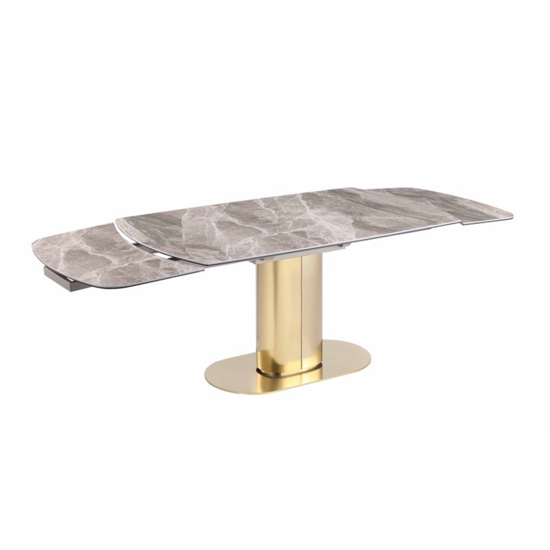 Milan Karlita Kimmy Gray Dining Set w/ Extendable Table & Two-Tone Gray Chairs