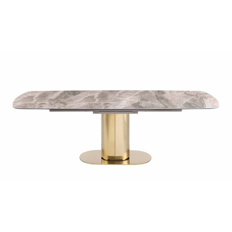 Milan Karlita Kimmy Gray Dining Set w/ Extendable Table & Two-Tone Gray Chairs