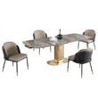 Milan Karlita Kimmy Gray Dining Set w/ Extendable Table & Two-Tone Gray Chairs