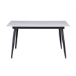 Milan Quinsley Contemporary White Sintered Stone Table w/ Matte Black Steel Legs