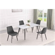 Milan Quinsley Contemporary White Sintered Stone Table w/ Matte Black Steel Legs