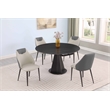 Milan Jester Contemporary Black Dining Set w/ Extendable Table & Gray Chairs