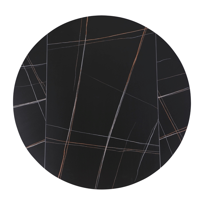 Milan Sean Contemporary Motion Extendable Table with Matte Black Steel Base