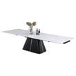 Milan Belma Extendable Dining Table w/ Marbleized White Sintered Stone Top