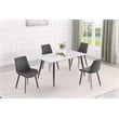 Milan Quinsley Dining Set w/ Matte White Sintered Stone Table & Gray Chairs