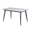 Milan Quinsley Dining Set w/ Matte White Sintered Stone Table & Gray Chairs
